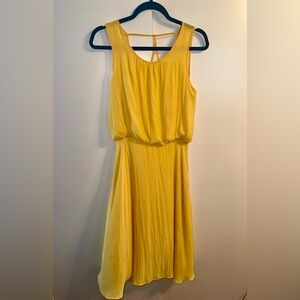 Fun Summer Yellow Sleeveless  Midi Dress